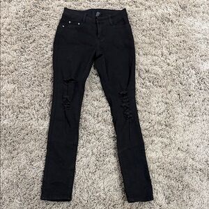 Black Distressed Skinny Jeans